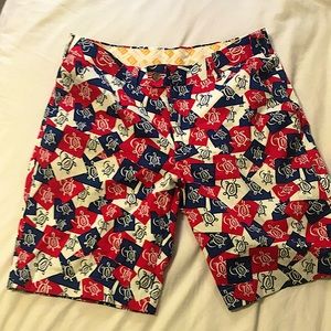 Red, white, and blue shorts by Loudmouth Golf